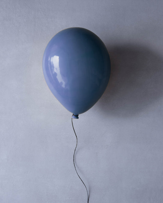 Blue Glossy Ceramic Balloon Sculpture