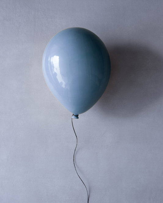 Blue Dawn Glossy Ceramic Balloon Sculpture