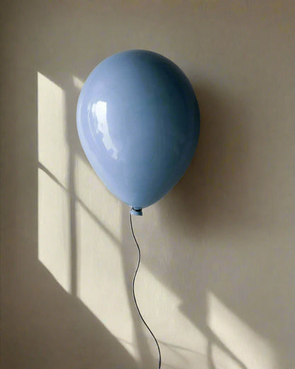 Blue Dawn Glossy Ceramic Balloon Sculpture