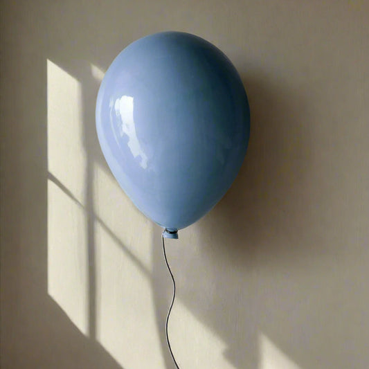 Blue Dawn Glossy Ceramic Balloon Sculpture