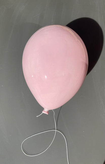 Light Pink Glossy Ceramic Balloon Sculpture