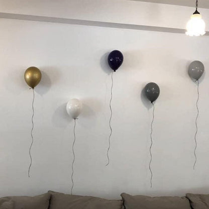 Icy Blue Metallic Ceramic Balloon Sculpture