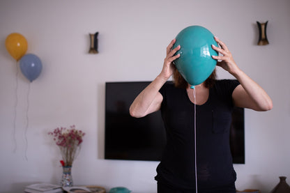 Turquoise Glossy Ceramic Balloon Sculpture