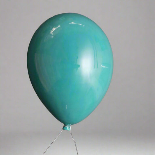 Turquoise Glossy Ceramic Balloon Sculpture
