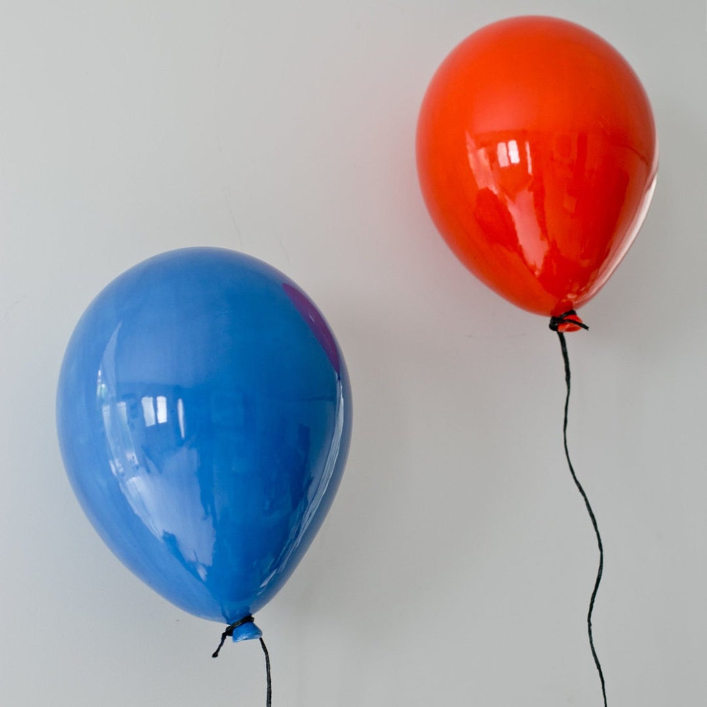 Denim Blue Glossy Ceramic Balloon Sculpture