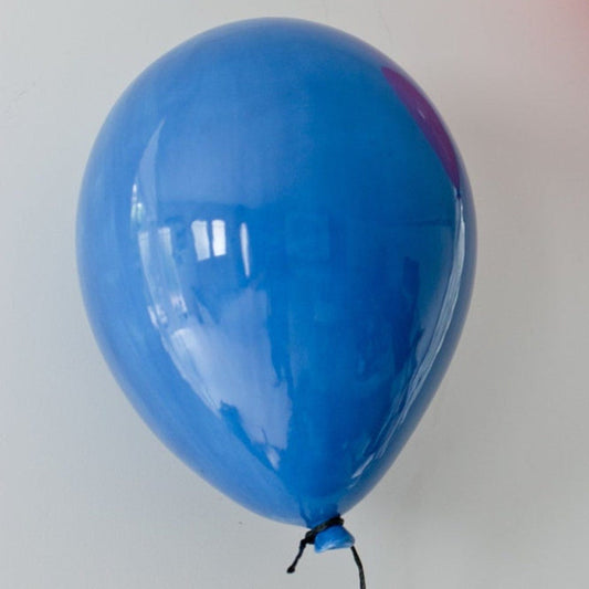 Denim Blue Glossy Ceramic Balloon Sculpture