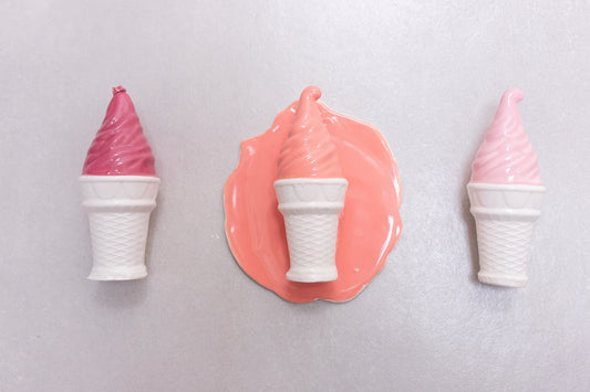 Rose Ceramic Soft Serve Ice Cream Sculpture