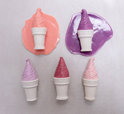 Lilac Ceramic Soft Serve Ice Cream Sculpture