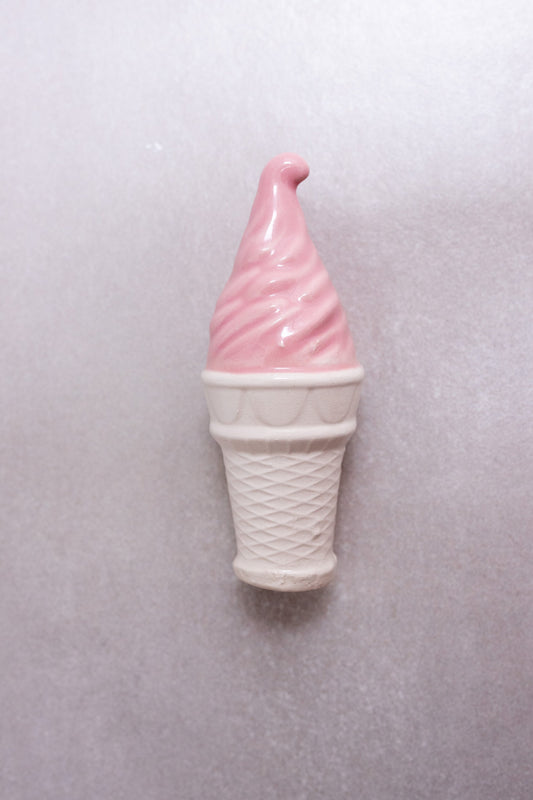 Light Pink Ceramic Soft Serve Ice Cream Sculpture