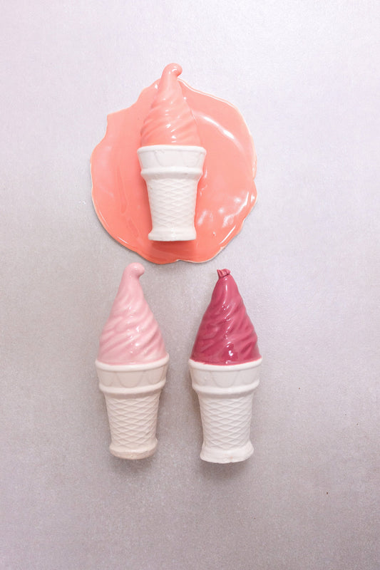 Light Pink Ceramic Soft Serve Ice Cream Sculpture