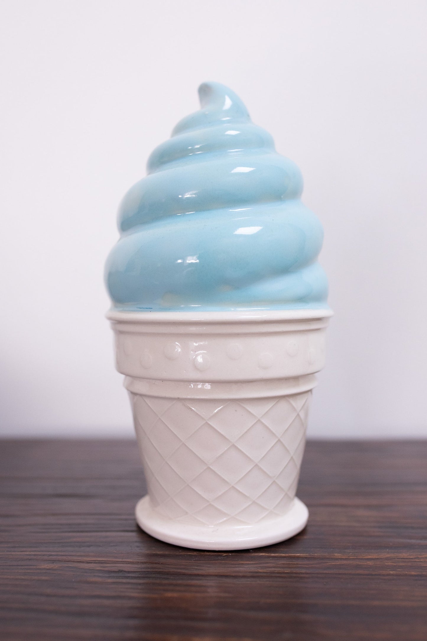 Light Blue Ceramic Ice Cream Sculpture