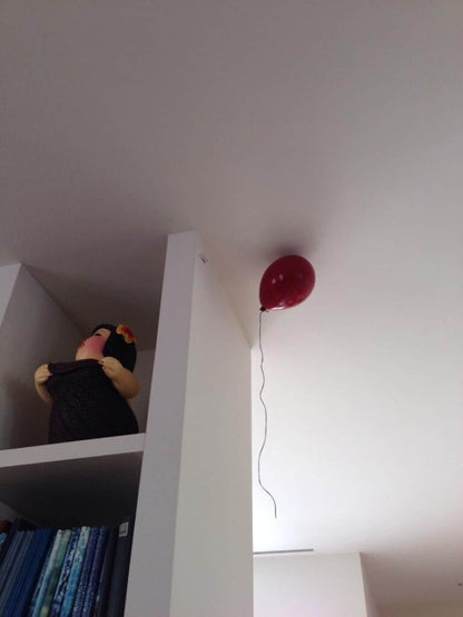 Red Glossy Ceramic Ceiling Balloon Sculpture