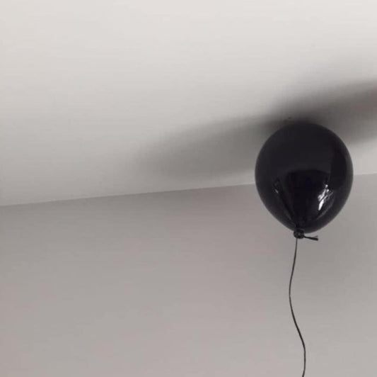 Black Glossy Ceramic Ceiling Balloon Sculpture