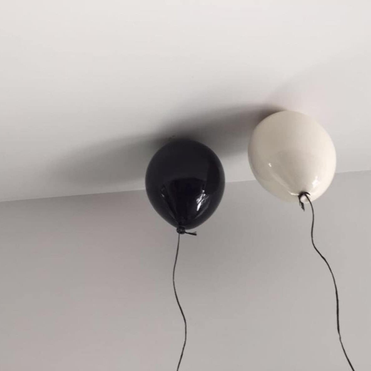 White Glossy Ceramic Ceiling Balloon Sculpture