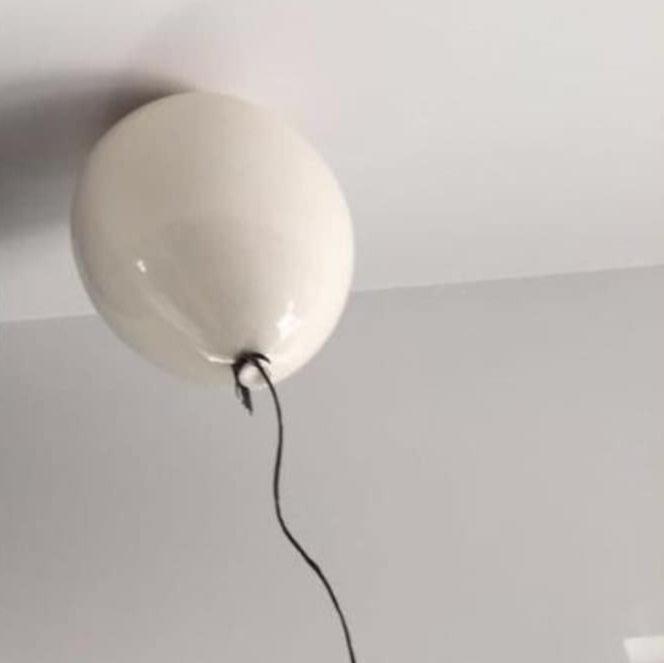 White Glossy Ceramic Ceiling Balloon Sculpture