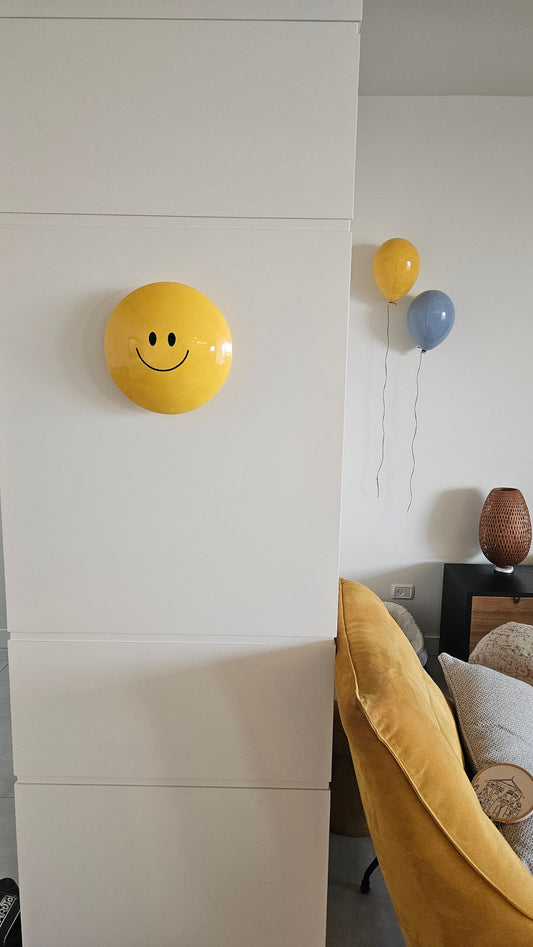 Yellow Glossy Ceramic Smiley M&M