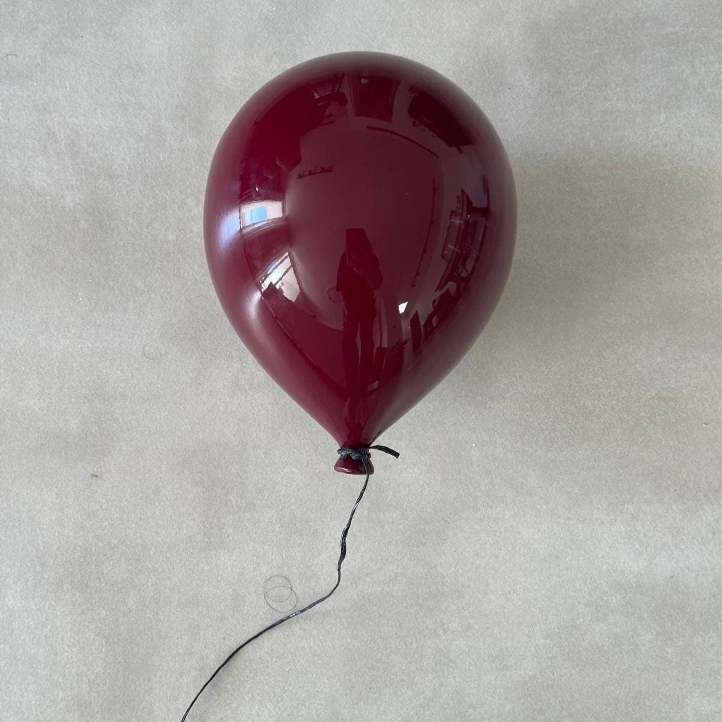 Red Wine Glossy Ceramic Balloon Sculpture