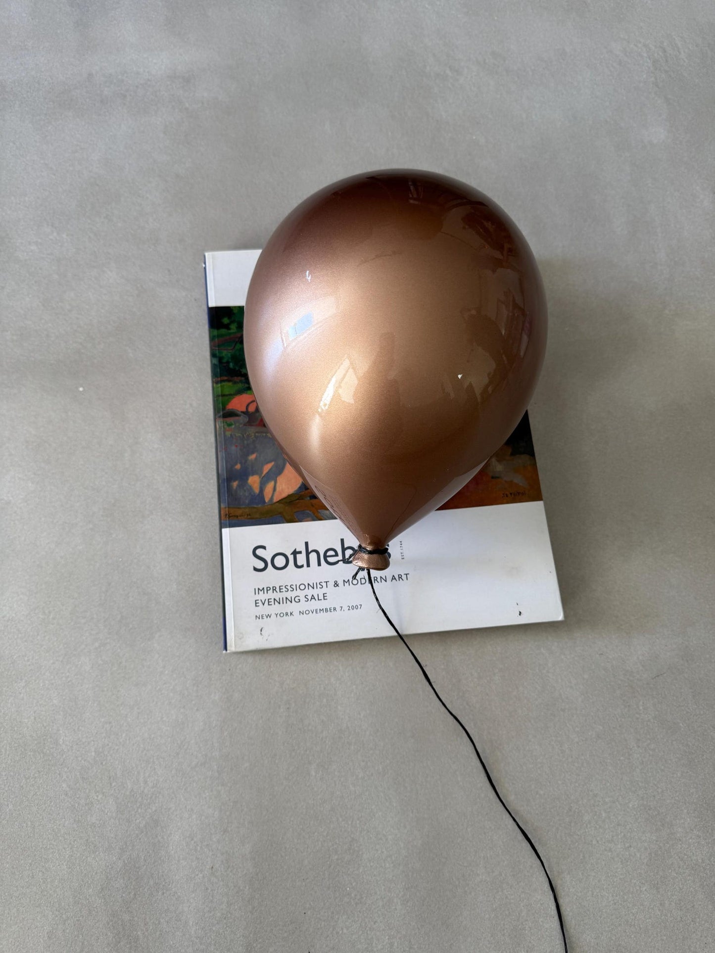 Metallic Beige Ceramic Balloon Sculpture