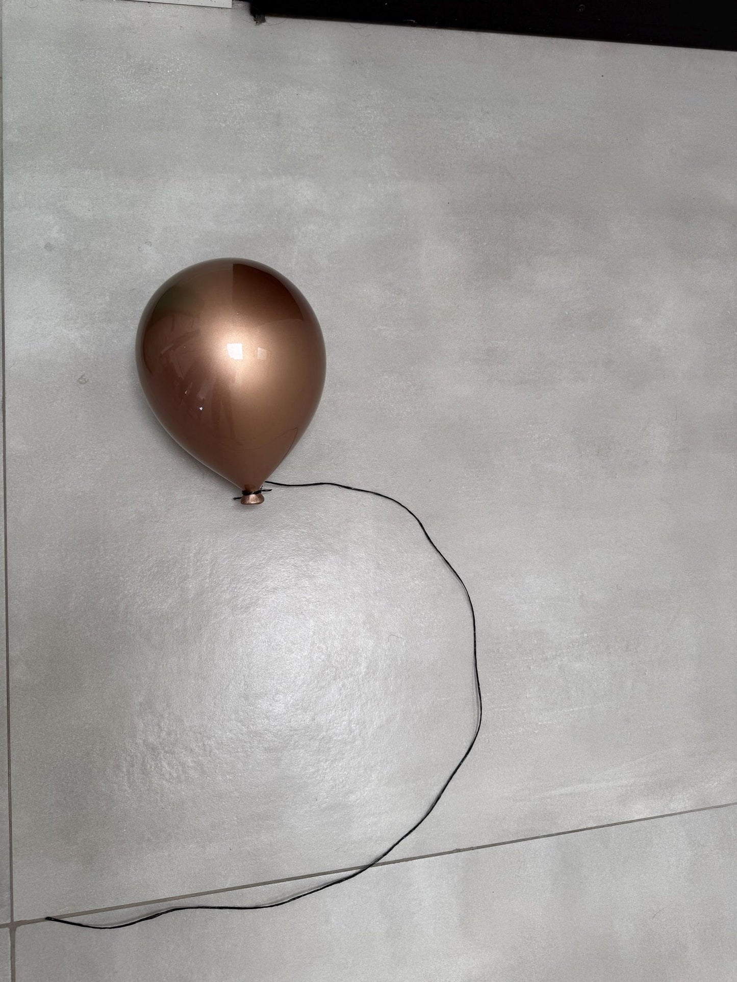 Metallic Beige Ceramic Balloon Sculpture