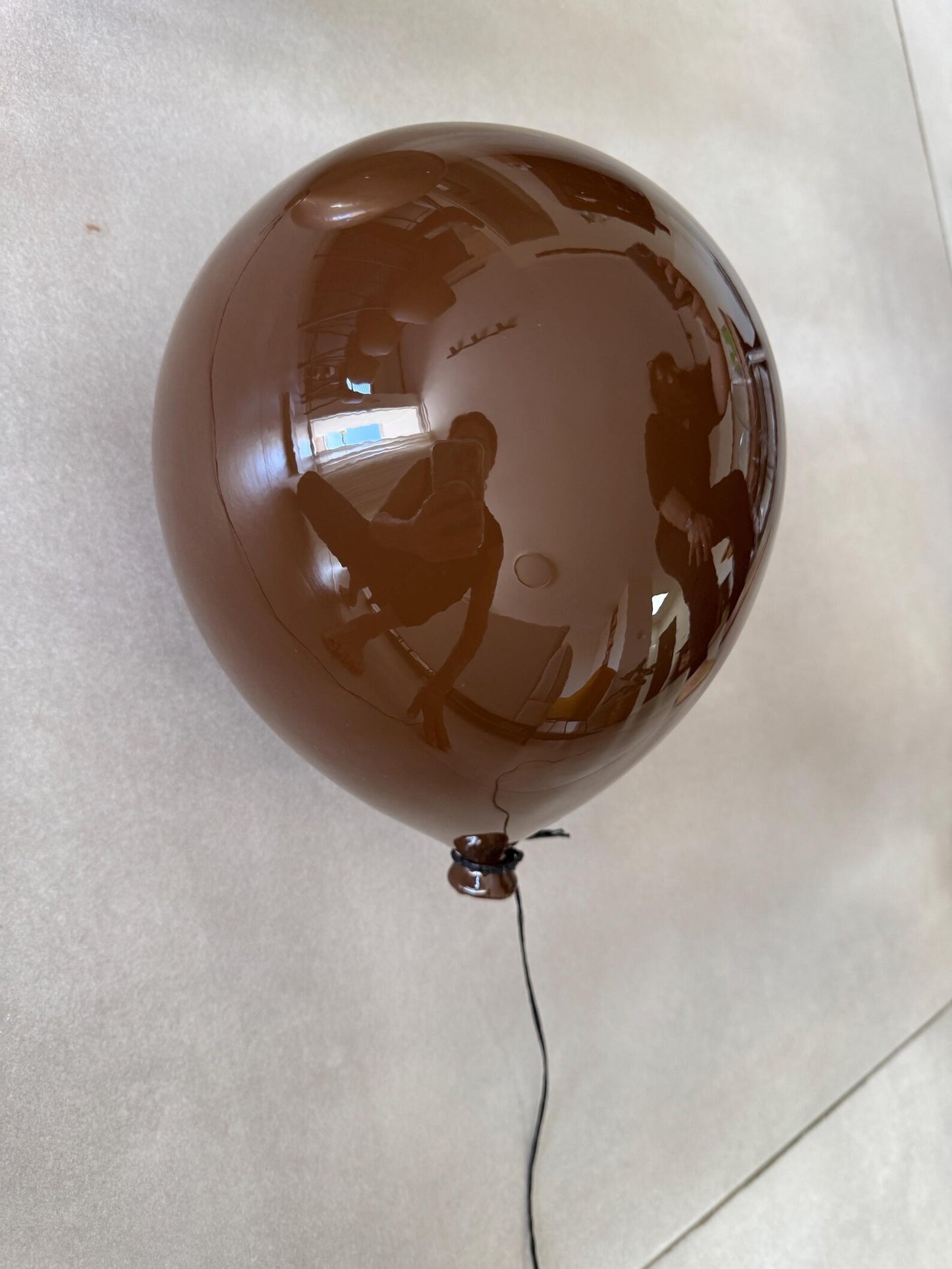 Chocolate Glossy Ceramic Balloon Sculpture