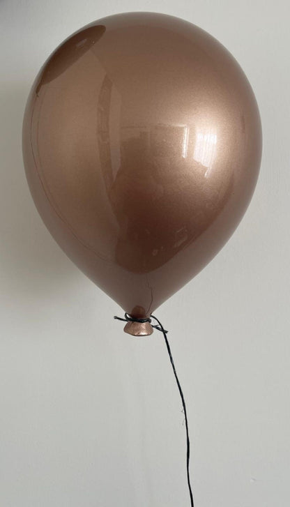 Metallic Beige Ceramic Balloon Sculpture