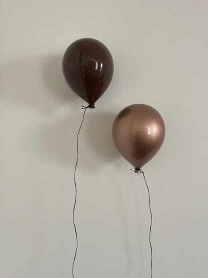 Set of 3 Balloon Sculptures - Merlot, Metallic Beige & Latte Brown