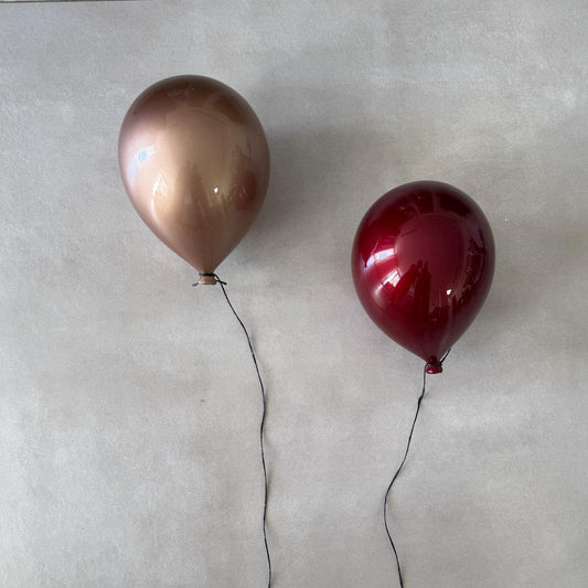 Metallic Red Wine Ceramic Balloon Sculpture