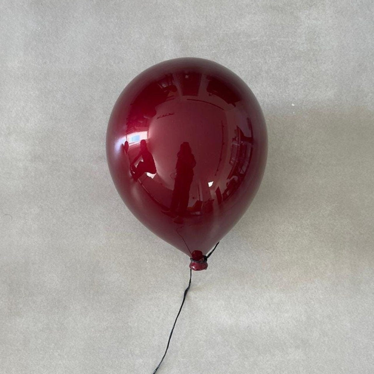 Metallic Red Wine Ceramic Balloon Sculpture