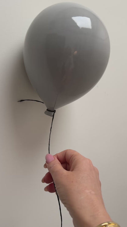 Concrete Grey Glossy Ceramic Balloon Sculpture