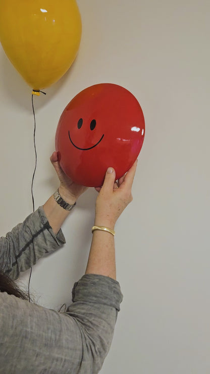 Red Glossy Ceramic Smiley M&M