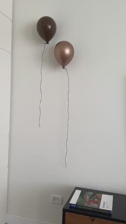 Chocolate Glossy Ceramic Balloon Sculpture